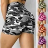 2023 New Fashion Camo Print Hip Enhancement Yoga Shorts Elegant Women's Casual Bottom P230606