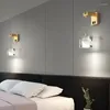 Vägglampor modern kristalllampa koppar gång trappa ljus lyxdekor med switch sovrum vardagsrum ledt svart guld