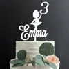 Altri articoli per feste per eventi Acrilico Glitter nome personalizzato Ballerina 3rd Cake Topper Centrotavola personalizzati età dalla 1a alla 10a Ballerina Party Birthday Decor 230605