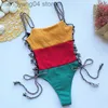 Kadın Mayo In-X Dantel Up One Piece Mayo Kadın Seksi Patchwork Kadın Monokini String Vintage Bodysuit Bathing Su Beachwear Yeni T230606