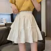Faldas Kawaii A Line falda blanca mujer verano 2023 Y2k chica moda coreana Fairycore Preppy Vintage Mini plisado cintura alta escuela