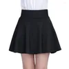 Skirts Women's Cute Tutu School Mini Skirt Solid Casual Short Pants Elastic High Waist Korean Style Slim Basic A-Line