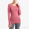 Camiseta Lady Manga Comprida Fitness Yoga T-Shirt Jogging Swiftly Tech Stretch Training Top Define Popular Quick Dry Tight Tight