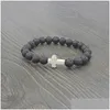 Beaded Jesus Cross Yoga Lava Strands Essential Oil Diffuser Bracelet Fashion Jewelry Women Mens Bracelets Will And Sandy Gift 34 Dro Dhelo