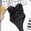 Women's Swimwear New Sexy High Cut Leopard Push Up Bra Cup One Piece Swimsuit Female Swimwear Women Bather Bandeau Bathing Suit Swim Lady V1654 T230606