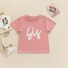 T-shirt infantil bebê menina menino irmão combinando camiseta manga curta estampa de letras tops irmã irmão roupa roupas 230605