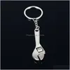 Nyckelringar Metalwrench Ring Mini Monkey Wrench Keychain Holder Hand Tool Fashion Jewelry Handväska hänger Drop Delivery Dhest