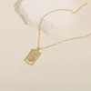 Pendant Necklaces 2023 Fashion Women Vintage Greek Mythology Rectangle Necklace Retro Zircon