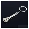 Nyckelringar Metalwrench Ring Mini Monkey Wrench Keychain Holder Hand Tool Fashion Jewelry Handväska hänger Drop Delivery Dhest