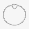 Véritable argent sterling coeur bracelet à breloques pour Pandora serpent chaîne bracelets à breloques designer bijoux pour femmes petite amie cadeau bracelet de mariage avec boîte d'origine