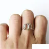 Band Rings 26 Az English Initital Ring Sier Gold Letter Women Fashion Jewelry Gift Will And Sandy Drop Delivery Dhqlx