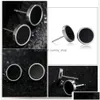 Stud svart rostfritt stålörhängen Höft Hoop Ear Rings for Women Men Fashion Jewelry Will och Sandy Drop Delivery Dhmij