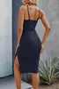 Modisches Damen-Bodycon-Kleid, sexy Ausschnitt-Stil, Neckholder, Nachtclub, Party, Abendkleid, ärmellos, V-Ausschnitt, bedruckt, Sommerröcke, Übergröße, S-3XL