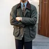 남자 재킷 남성 오일 왁스 사파리 재킷 올리버 그린 슬림 한 방수 방수 클래식 잉글랜드 패션 오토바이 빈티지 남성 의류