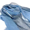 Scarves 50x180cm High Quality Linen Scarf Plaid Blue Men's Busines Four Seasons