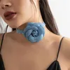 Chains Minimalist Fashion Multicolor Tasseled Satin Adjustable Chocker Necklace Flower Bracelet For Women Vintage Gift Party Wholesale