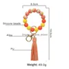 Charm Bracelets Colorf Sile Elastic Beads Key Ring Beaded Bracelet Keychaintassel Chain Women Fashion Jewelry Drop Delivery Dhcfy