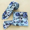 Bow Ties RBOCOMen's Floral Paisley Necktie Set 6cm Fashion Print Slim Cotton Tie Handkerchief Purple Wedding Pocket Square