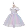 Girl Dresses 3-10 Yrs Baby Dress Boat Neck Birthday Party Wedding Tutu Princess Halloween Christmas Clothes For Summer