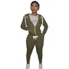 Women's Two Piece Pants 10sets Wholesale Cotton Hooded Set Women Tracksuit Casual Sport Long Sleeve Cardigan Outfits Fashion Clothing