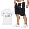 Camisetas masculinas Camisa masculina logotipo personalizado carro anime estampa engraçada hip hop algodão manga curta camiseta masculina de alta qualidade calça terno 2 peças