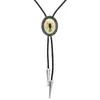 Papillon Vintage Resin Scorpion Bolo Tie Cravatta Glow In The Dark Collana con cordino in pelle