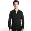 Vêtements de scène hommes chemises de danse latine automne hiver pratique hauts hommes Cha Rumba Salsa danse vêtements de spectacle BL5068