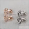 Cuff Links Crystal Gold Crown Mens Diamond Cufflinks Button For Formal Business Shirt Suit Fashion Jewelry Will And Sandy Drop Deliv Dh6Jz