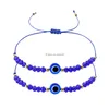 Bedel Armbanden Turks Blauw Kristal Boze Oog Voor Vrouwen Handgemaakte Glazen Kralen Kettingen Geluk Sieraden Accessoires Mode Paar Armband Dh08T