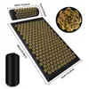 Voet Massager Kussen Massage Yoga Mat Acupressuur Pijn Verlichten Stress Terug Body Spike Acupunctuur en Kussen Set 230606