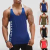 Été Gym débardeur hommes coton vêtements musculation sans manches chemise Fitness gilet Muscle Singlets entraînement réservoir Slim Fit