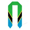 Foulards nom personnalisé ou Logo drapeau tanzanien écharpe étole de remise des diplômes ceinture étude internationale à l'étranger classe de 2023 châle