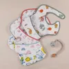 Bavaglini Burp Cloths Baby impermeabile cartone animato rivestito in TPU bavaglino lavabile con raccoglitore di cibo adatto per bambine e bambini G220605
