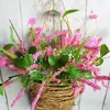 Decorative Flowers Artificial Flower Hanging Basket For Christmas Easter Birthday Valentine's Day Decoration Home Decor Plastic