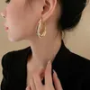 Hoop Ohrringe 2023 Koreanische Mode Luxus Metall Mesh Kristall Frauen Schmuck Y2k Zubehör Geometrische Gitter Großen Kreis Earing Femme