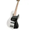 Fabrika 5 Strings Beyaz Elektrikli Bas Gitar Akçaağaç klavye inci kakmları özelleştirilebilir