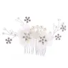 Headpieces New Pearl Hair Comb White Crystal Headwear Banquet Plate Hair Accessories Bridal Headwear Insert Comb