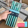 CHOPSTICKS 5pships Chopsticks لعصي الطعام غير القابلة للانزلاق عصي تقطيع قابلة لإعادة الاستخدام الصينية أدوات المائدة الأدوات المطبخ 230605