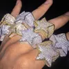 Factory Custom Hiphop Jewelry Sier VVS Moissanite Diamond Hip Hop star Iced Out Letter Ring MenVVS