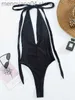 Kobiety stroje kąpielowe seksowne krzyże back -backweaur One Piece Swimsuit Women High Cut Monokini Bather Bathing Suit Swim Summer Beachwear Lady T230606