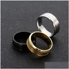 Band Rings Stainless Steel Matte Ring Simple Gold Women Mens Fashion Jewelry Will And Sandy 080534 Drop Delivery Dhdh9