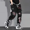 Streetwear Mannen Joggers Joggingbroek Print Zwart Wit Cargo Broek Techwear Harembroek Enkellange Broek Sport Casual Running L230520