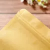 100pcs All-match kraft brun sacs d'emballage à fond plat emballage de stockage des aliments écologique pochettes à fermeture à glissière sac en aluminium anti-humidité