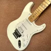 Custom Shop, white ST electric guitar Floyd vibrato system, single single pickup, Maple fingerboard high quality, free shipping