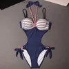 Women's Swimwear 2022 Women Halter Lace Monokini Sexy One Piece Luxury Design Swimsuit Push Up Swimwear Bodysuit Bathing Suit Swim Wear T230606