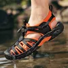 Neue Sommer Echtes Leder Männer Sandalen Mode-Design Atmungsaktive Casual Schuhe Männer Weichen Boden Außen Strand Sandalen Große Größe 48 L230518