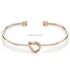 Cuff Rose Gold Color Twist Knot Love Bracelet For Women Simple Adjustable Size Open Wire Bangle Trendy Female Jewelry Drop Delivery Dhinq