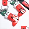 Ключевые кольца счастливого рождественского кольца PVC Cartoon Tree Sock Sock Bag Bag Vange Gift Will и Sandy Drop Delivery Jewelry DH9QX