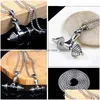 Pendant Necklaces Sport Hand Weight Lifting Dumbbell Necklace Retro Stainless Steel Chains Hip Hop Fashion Jewelry Will And Sandy Dr Dhhmb