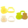 Moldes para hornear, cortador de galletas 3D, juego de moldes para galletas en relieve prensables, decoración de pastel de Fondant de plástico